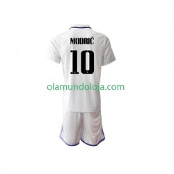 Camisola Real Madrid Modrić 10 Criança Equipamento Primeiro 2022-2023 Manga Curta